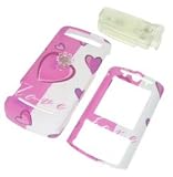 PCMICROSTORE Brand Motorola RIZR Z3 Love Design Snap-on Crystal Case Cover with Removable Ratcheting Belt Clip