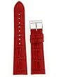 Watch Band Red Italian Leather Alligator Grain