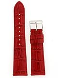 Ladies Watch Band Crocodile Grain Red Glossy Built-In Spring Bars