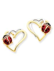 14k Gold Two-tone Enamel & Resin Ladybug