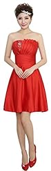 Strapless Polyester/Satin  Empire   Waistline Cocktail Short  Ball Gown Bandage Dress/Evening Dress/Bridesmaid Dress/Prom Dress/Party Dress 