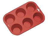 SiliconeZone Flexible Bakeware Red Flexible Muffin Mold 6-c.