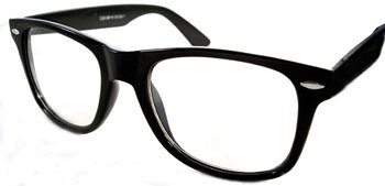Nerd Sonnenbrille Brille durchsichtig Wayfarer Style schwarz