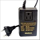 Simran SMF-200 Deluxe 200 Watts Step Down Voltage Converter for International Travel to AC 220V/240V Countries ~ Ideal for Laptops, Cameras, iPhones, Blackberry, iPods etc.