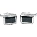 14k White Gold Men's Diamond Cuff Links with Black Enamel (G-H Color, I1 Clarity, 1/4 Cttw)