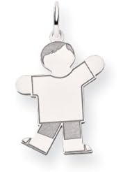 14k White Gold Kid Charm