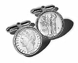 Sterling silver cufflinks with Italian coins with presentation box by For the Cuff