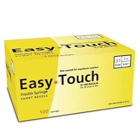EasyTouch <b>Insulin</b> <b>Syringe</b> 31 Gauge, 3/10cc, 5/16