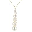 14K Yellow Gold Journey White Pearl Pendant Necklace
