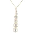 14K Yellow Gold Journey White Pearl Pendant Necklace