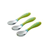 Gerber Stainless Steel Tip Kiddy Cutlery Spoons - 3 Pack - Green