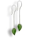 Green Leaf Authentic Sea Glass Dangle Earrings
