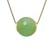 Gold Plated Sterling Silver Green Jade Faceted Barrel Slide Pendant on Chain, 18"