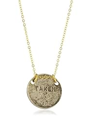 Alisa Michelle "Short and Sweet" 14K Gold Plated Double Sided Single and Taken Coin Necklace
