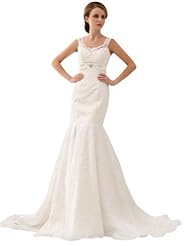 Lace Empire   Waistline Mermaid Wedding Dress  With a Sash 