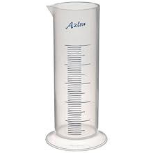 Azlon Polypropylene Short Form Graduated Cylinder with Printed Graduations