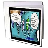 Londons Times Funny Music Cartoons - Excited Pen - Greeting Cards-12 Greeting Cards with envelopes