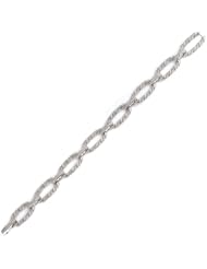 Sterling Silver & Cz Link Bracelet