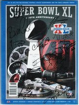 Autographed Pittsburgh Steelers Super Bowl xL Program signed by: Bill Cowher, Troy Polamalu, James Harrison, Verron Haynes, Joey Porter, Heath Miller, Ike Taylor, Deshea Townsend, Bryant McFadden, Chris Hope, Clark Haggans, Larry Foote, Willie Parker & Ce