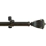 Achim Home Furnishings Buono II Maestro Curtain Rod with Finials, 66-Inch to 120-Inch