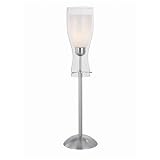 Lite Source LS-20132FRO One Light Mini Torchiere Accent Lamp in Polished Steel with Clear and Froste