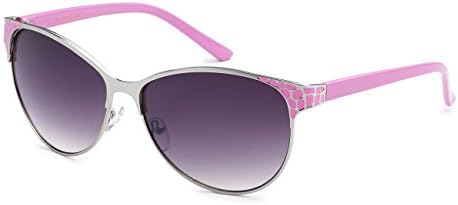 VG Sexy Two Tone Metal Frame Womens Hot Cateyes Wayfarer Fashion Sunglasses (Pink)