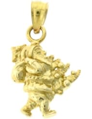 Dazzlers Solid 14k Gold 3D Santa Clause Charm Pendant Available in three colors from jewelsberry (weights: 2.2 grams only)