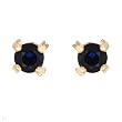 Earrings With 0.85ctw Precious Stones - Genuine Clean Diamonds and Sapphires Made of 14K Yellow Gold Length 5mm