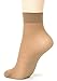 ililily 5 Or 10 Pairs 20D Sheer Ankle High Tights Hosiery Socks (Dark Beige - 5)