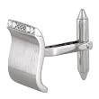 14K White Gold Diamond Cuff-Links - 0.02 Ct.