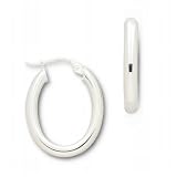 Bridge Jewelry Sterling Silver Tube Oval Earrings - Silver