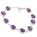14K Gold 8.5" Amethyst, Citrine or Multi-Gemstone Station Bracelet