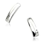 White Ice - Sterling Silver Bars with 4 Diamonds Earrings