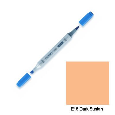 Copic Markers E15 Ciao with Replaceable Nib, Dark Suntan