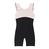 Girls' Freestyle Biketard with Ruffle Sleeves - Pink