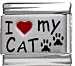 Clearly Charming I Heart My Cat Red Heart Laser Italian Charm