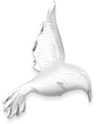 Sterling Silver Satin Finish Diamond Cut Hummingbird Pin