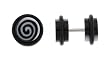 Fake Acrylic Plugs - Black Spirals - 16g Wire - 8mm/0g - Sold as a Pair