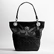 Coach Signature Op Art Alex Shopper Sateen Bag Purse Tote 14449 Black