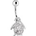 Sterling Silver 925 Cubic Zirconia Penguin Belly Ring
