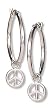 STERLING SYMBLZ Hoop with Peace Sign Charm