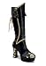 4 Inch Knee High Boots With Flower Design And Lace Up On The Back Of The Boot. Great For Your Costume.