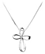 Sterling Silver Eternity Cross Pendant, 18"