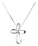Sterling Silver Eternity Cross Pendant, 18"