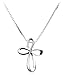 Sterling Silver Eternity Cross Pendant, 18" title=