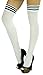 ToBeInStyle Women’s Modern Thin Tripple Striped Opaque Thigh High Stocking