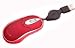 Mini optical usb mouse with retractable cable in Red