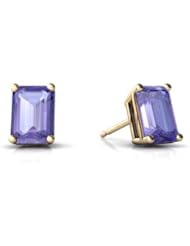 Genuine Tanzanite 14kt Yellow Gold Stud Earrings