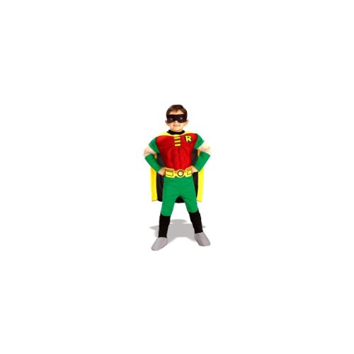  Teen Titans Dc Comics Robin Muscle Chest Deluxe Toddler/Child Costume (As Shown;2T-4T)