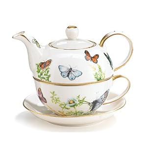 Butterfly Teacup Teapot Tea For One Set Kitchen Decor